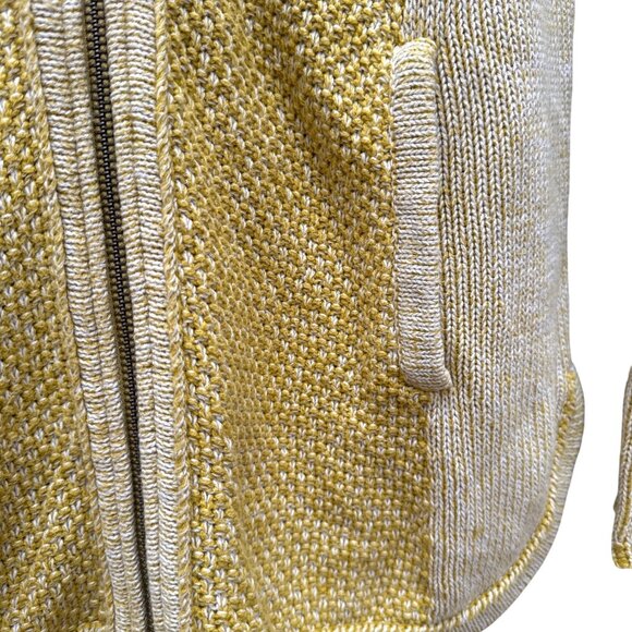 Sparrow Anthropologie Gold & Yellow Hooded Knit Cardigan With Zipper & Pockets - Picture 3 of 7